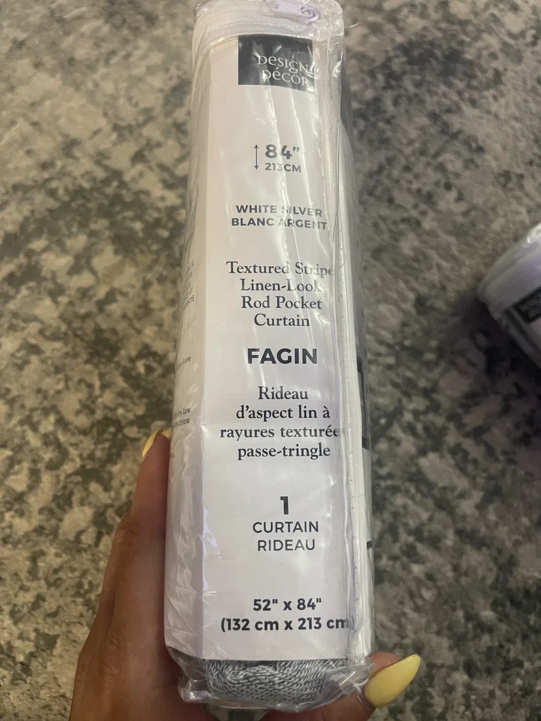 Design Decor Fagin White/Silver Curtains, 52" x 84" image indicator(6)