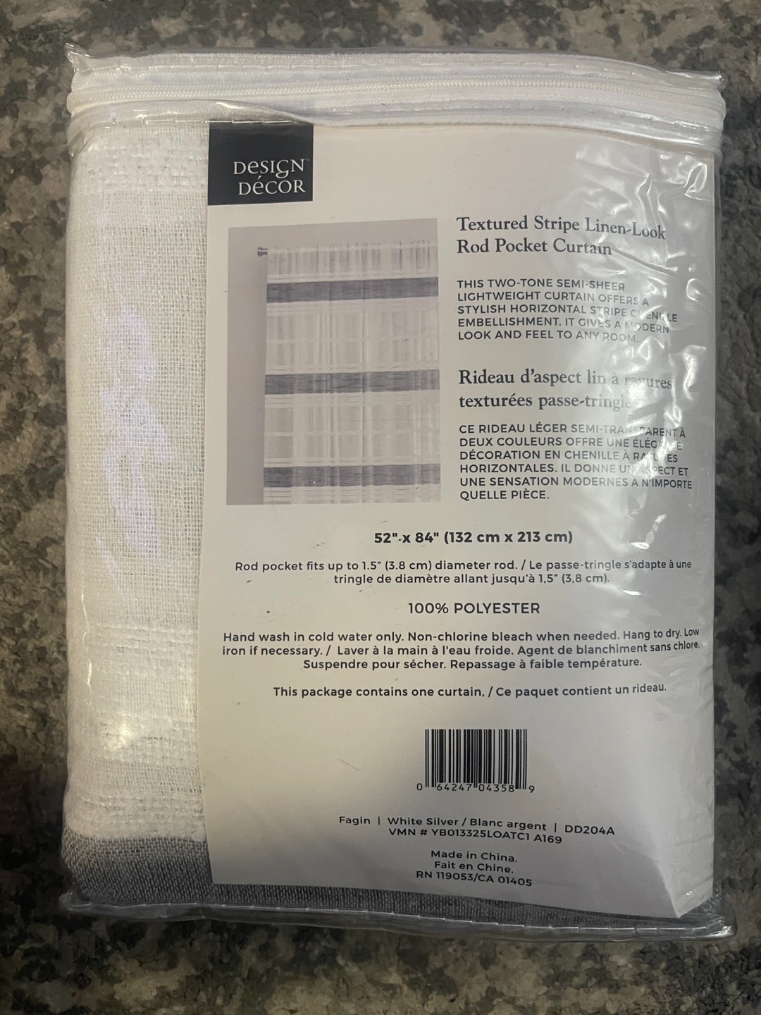 Design Decor Fagin White/Silver Curtains, 52" x 84" - photo 4