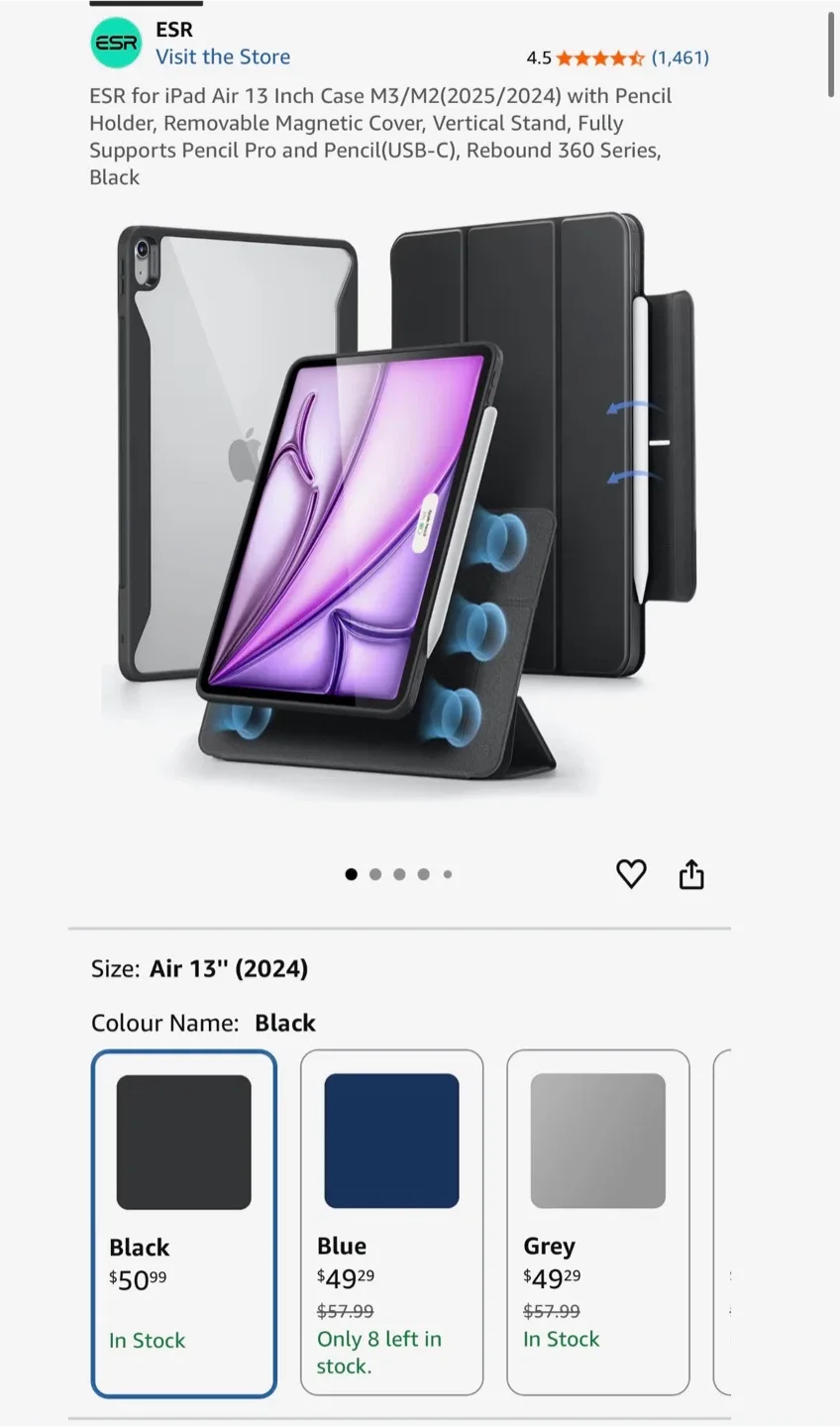 New! ESR Rebound Series Hybrid Case 360 for iPad image indicator(6)