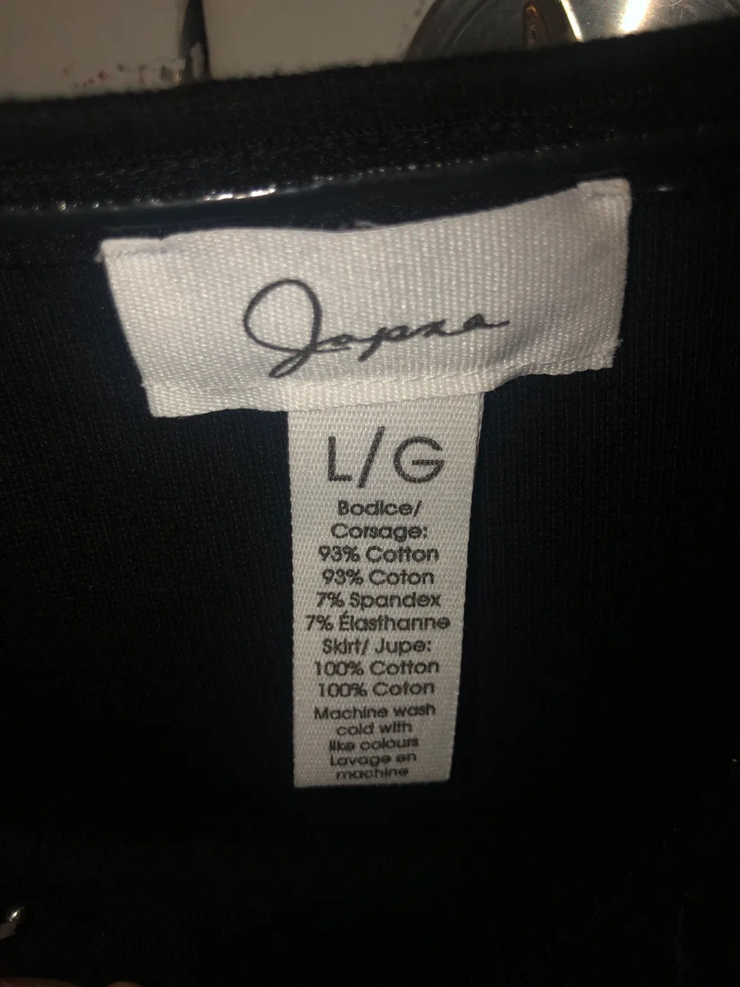 Japna Black Cotton Dress - Size L image indicator(3)