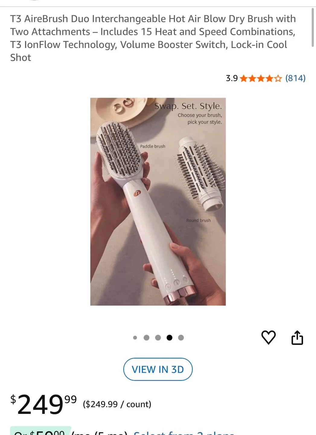 T3 AireBrush Duo Hot Air Brush - Like New!