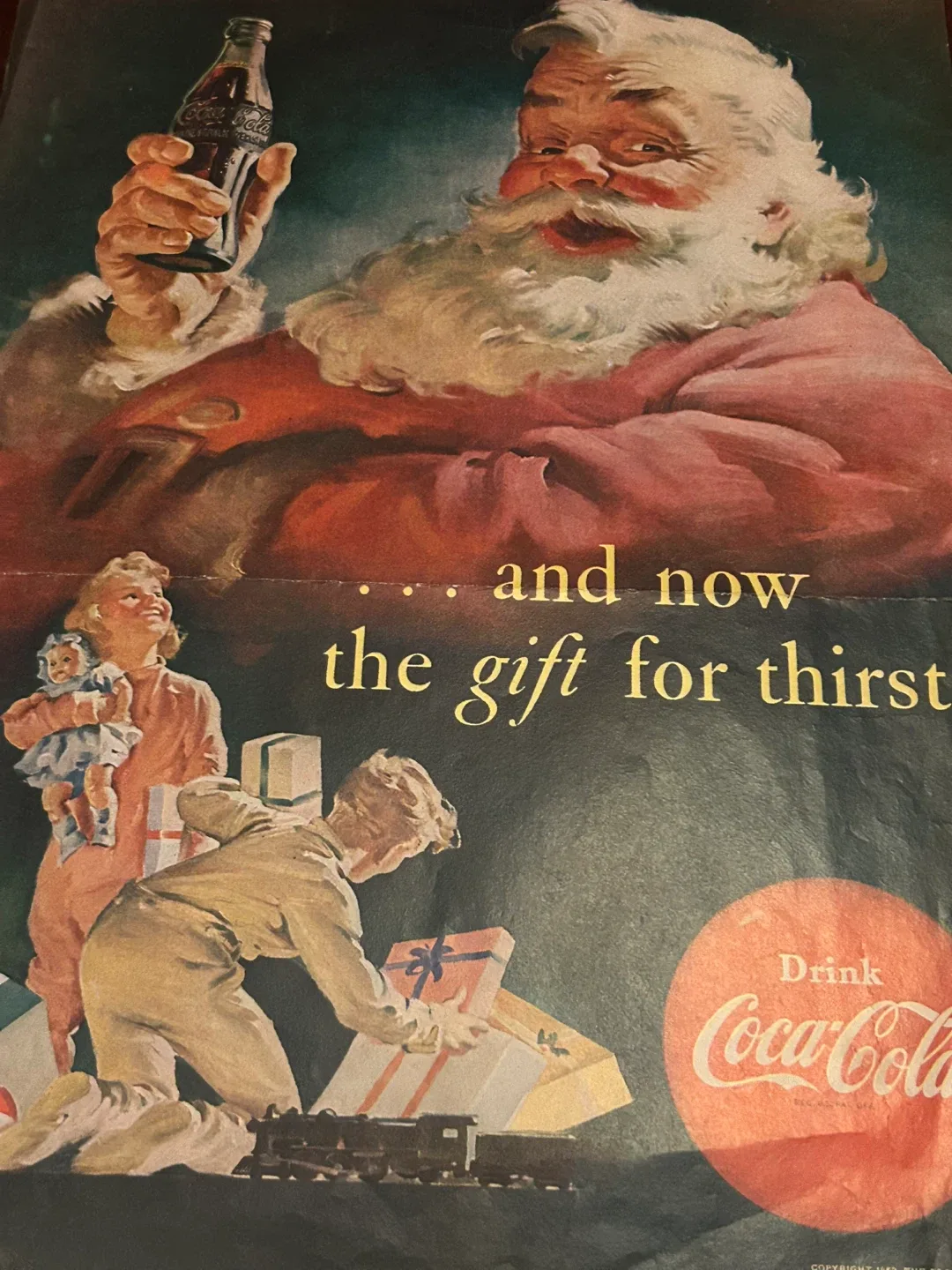 MCM 1950s Santa Claus Xmas Coke Coca Cola ad illustration art image indicator(5)