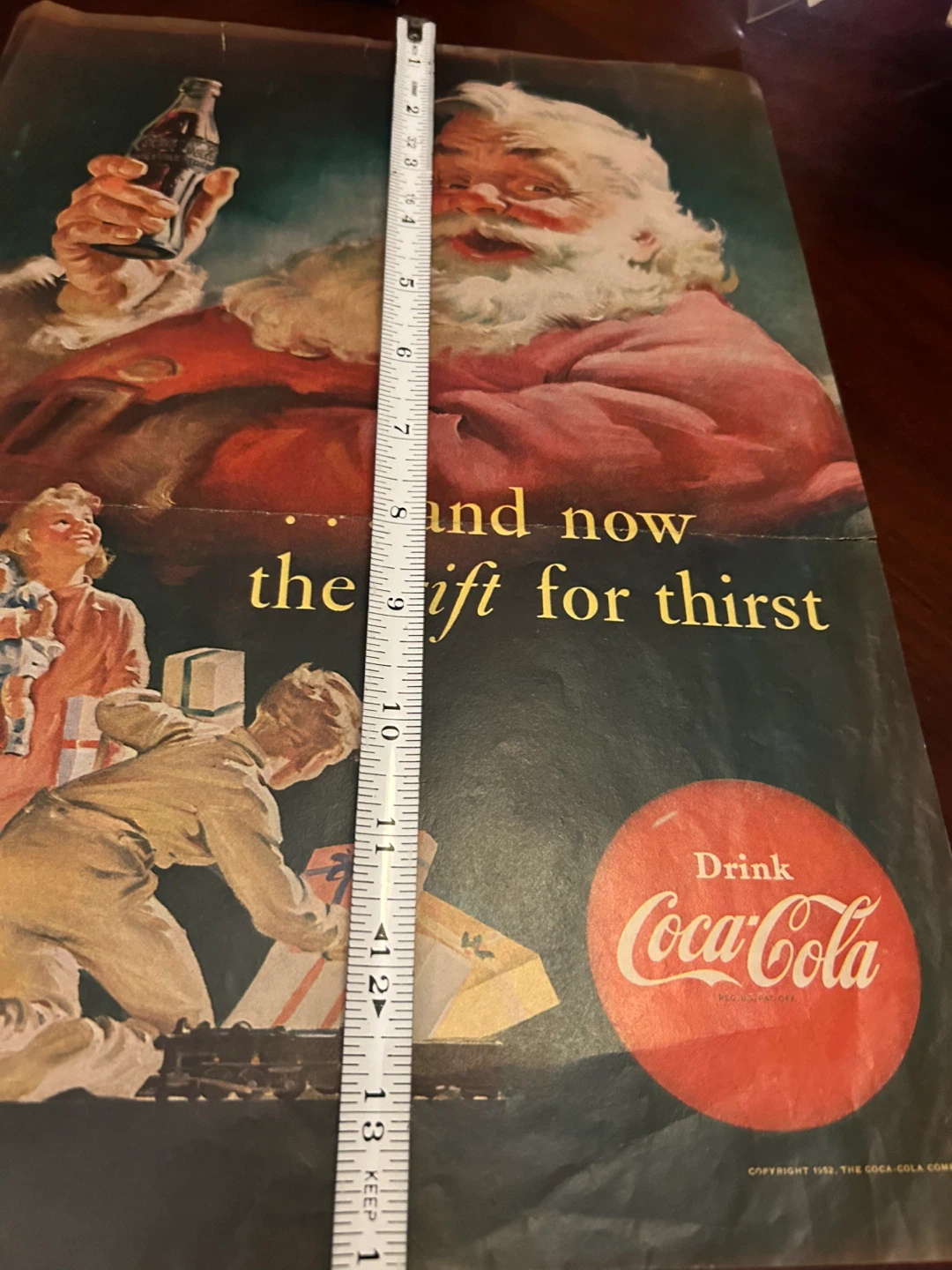 $15 MCM 1950s Santa Claus Xmas Coke Coca Cola ad illustration - photo 2