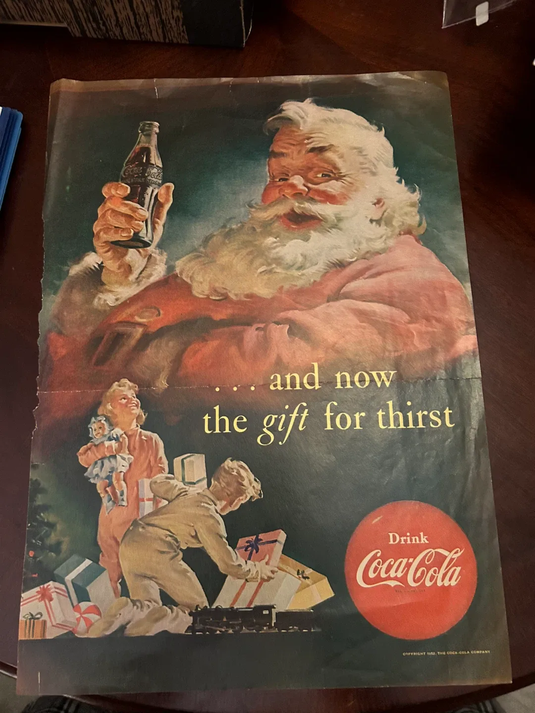 MCM 1950s Santa Claus Xmas Coke Coca Cola ad illustration art image indicator(7)