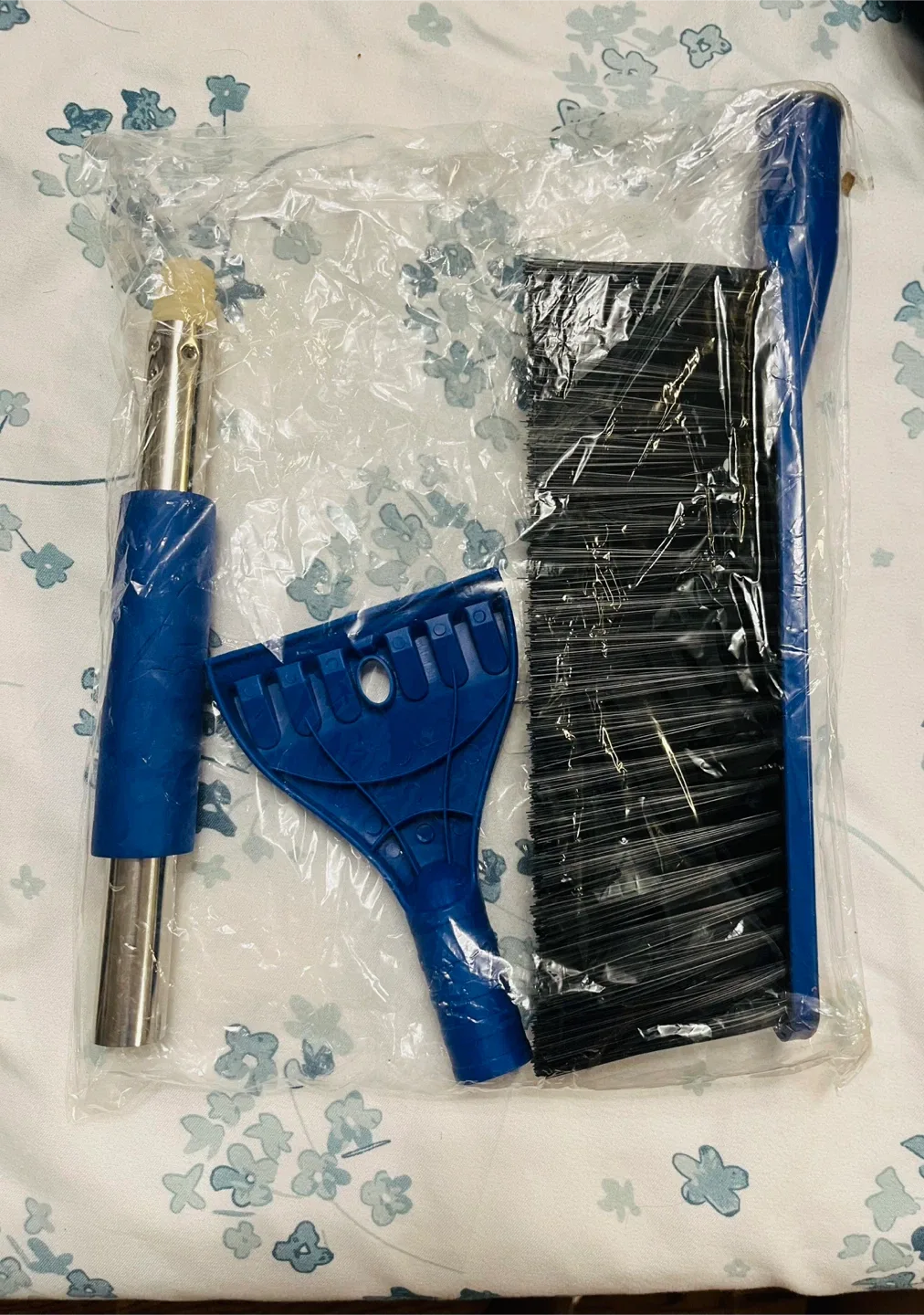 New Blue Ice Scraper Brush Combo