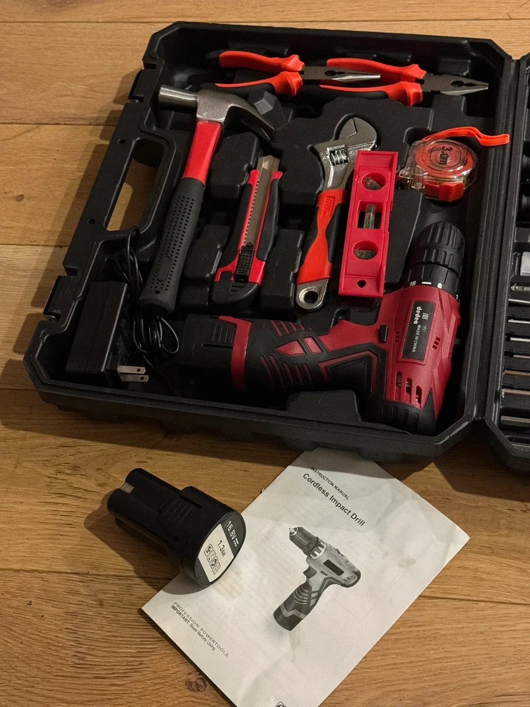 DD dedeo Tool Set with Cordless Impact Drill + extra tools image indicator(2)