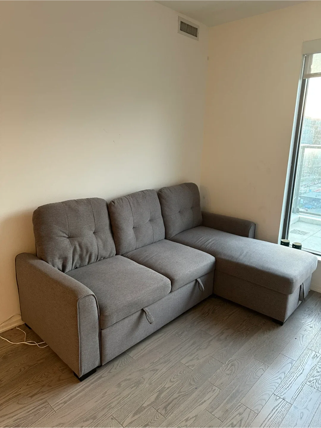 Grey Sectional Sofa with Storage