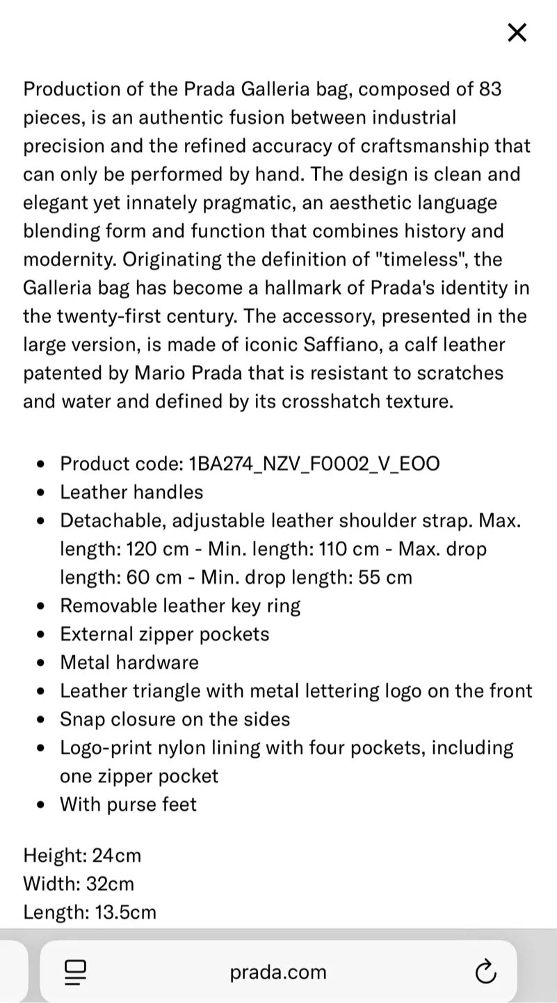 Prada Galleria LARGE Saffiano leather bag $5,000 image indicator(2)