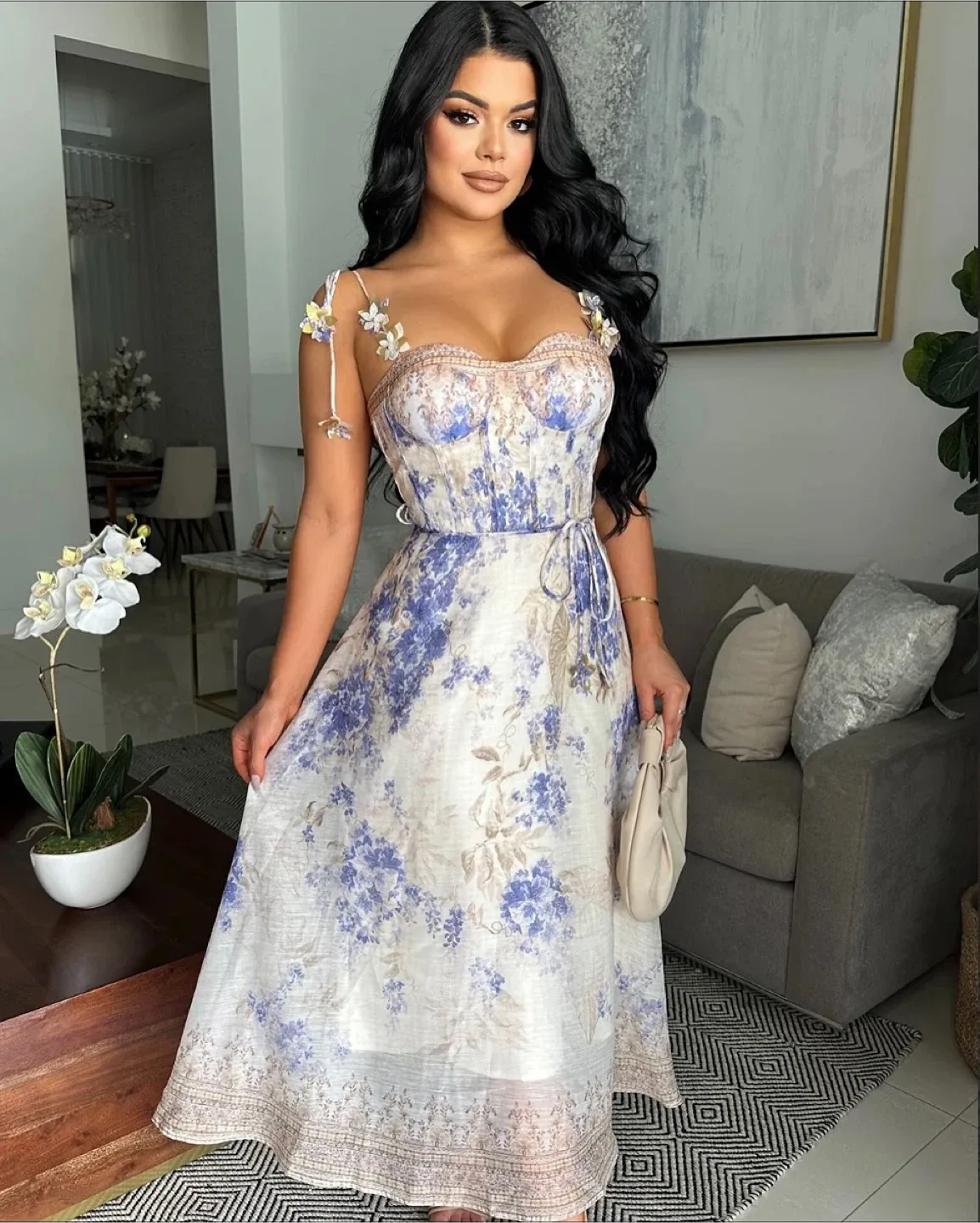 Floral Print Midi Dress S/M