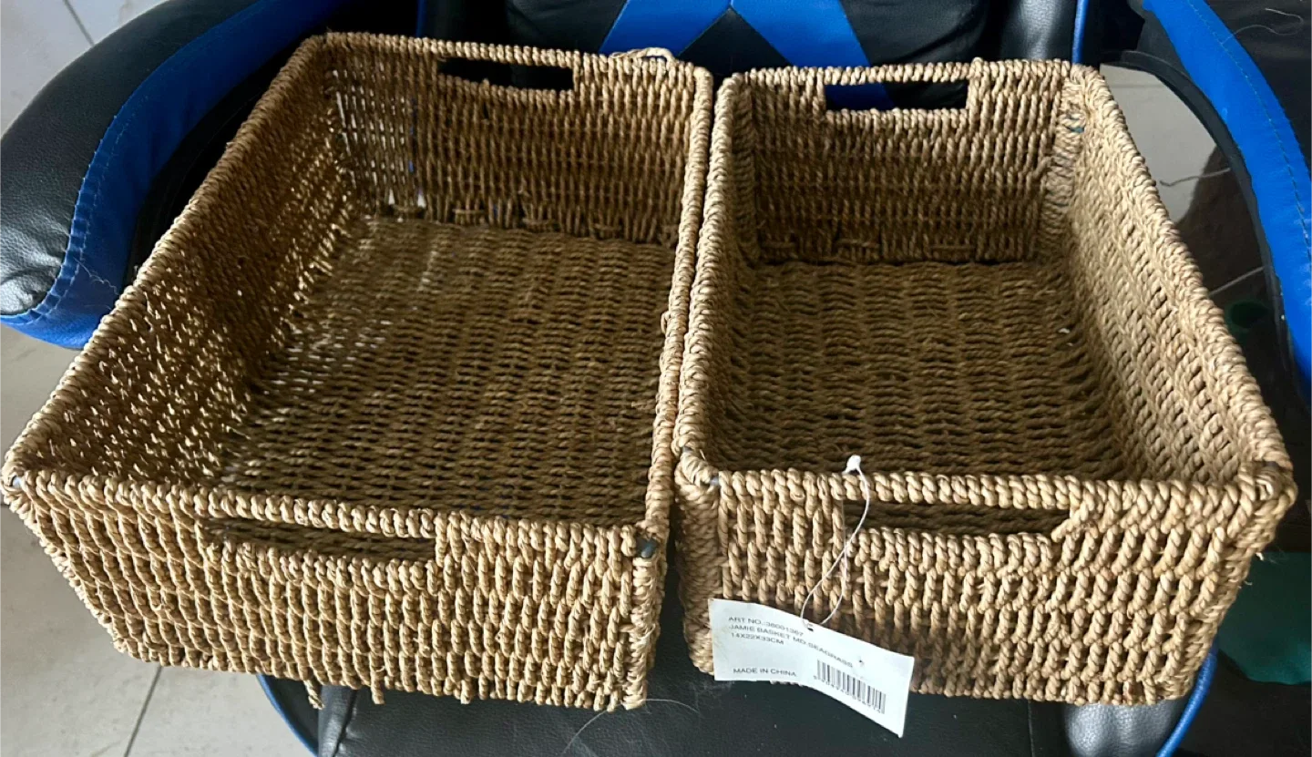 Woven Storage Baskets - Set of 2