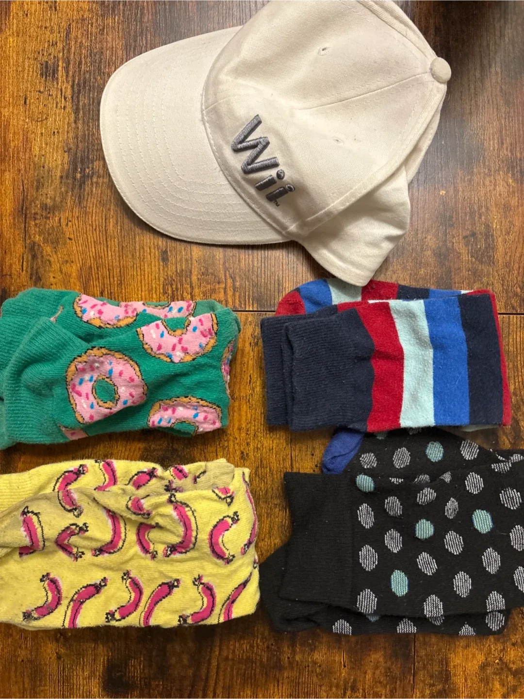 Assorted Socks & Wii Hat