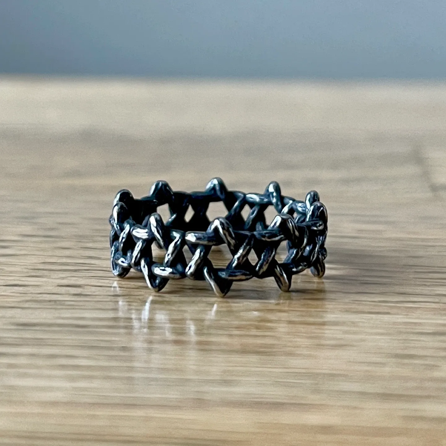 Vintage Hexagram Star of David titanium rings (sizes 9 & 11)