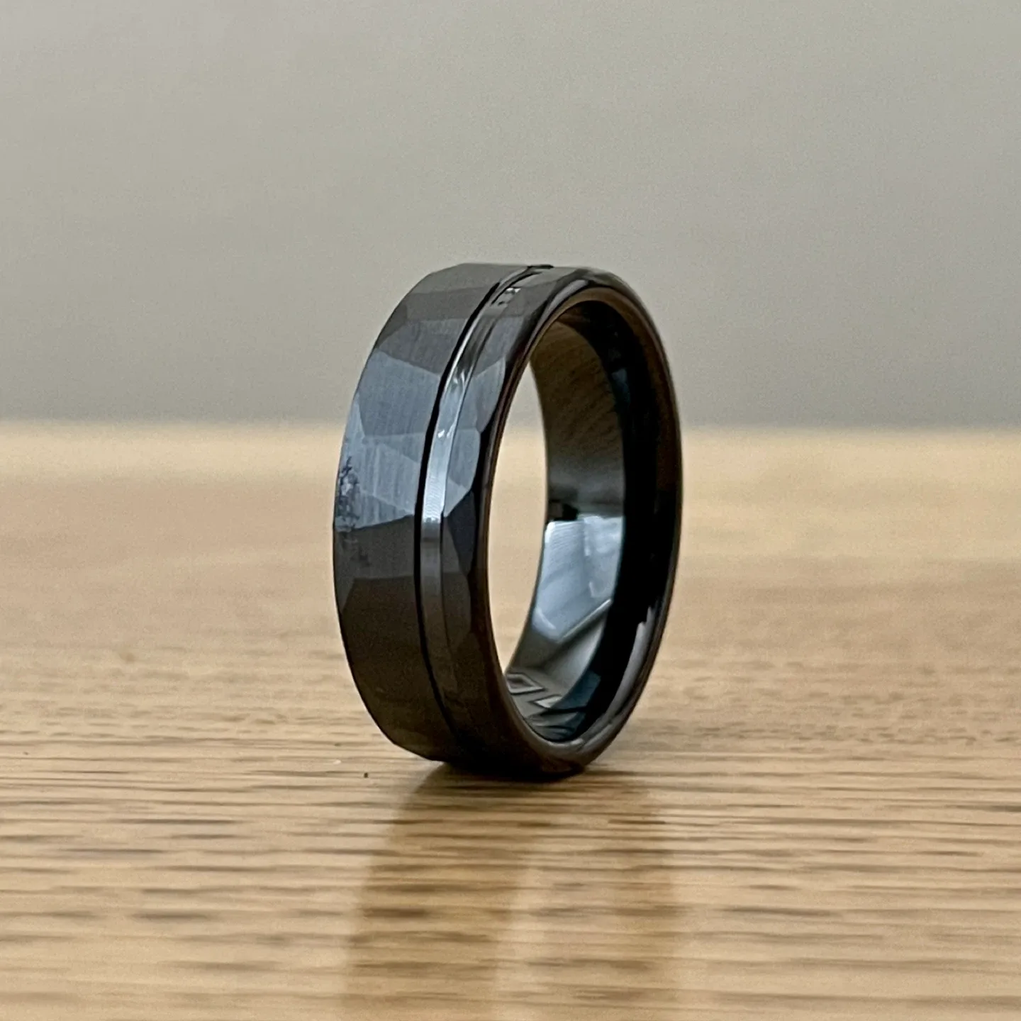 Faceted Tungsten ring (size 12)