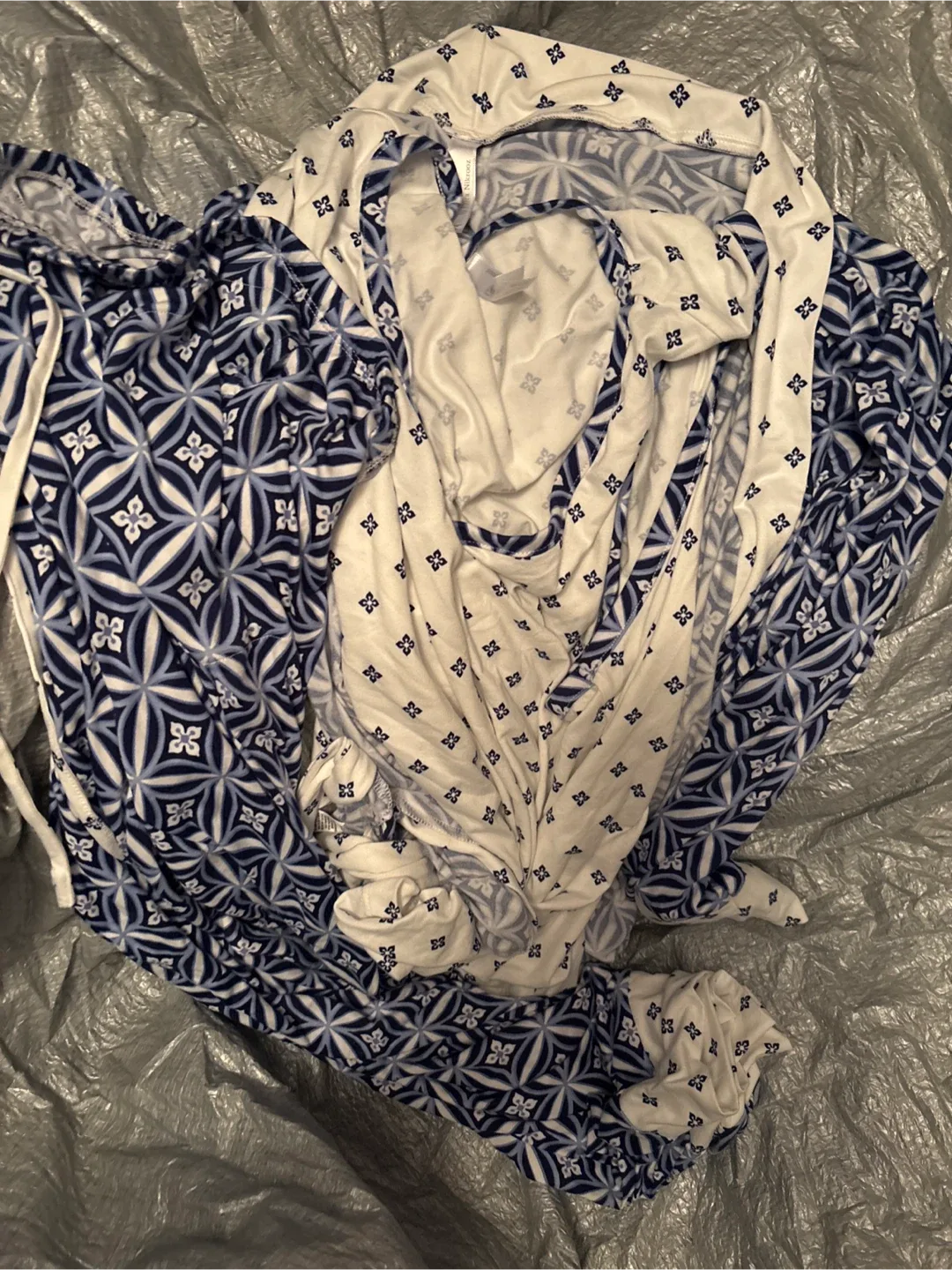 3pc Flora Nikrooz XL/TG Blue/White pyjamas Set