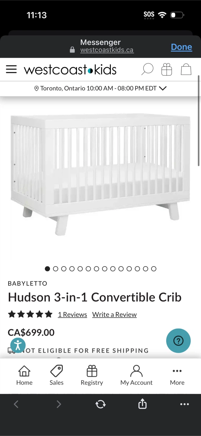 Babyletto Hudson 3-in-1 Convertible Crib