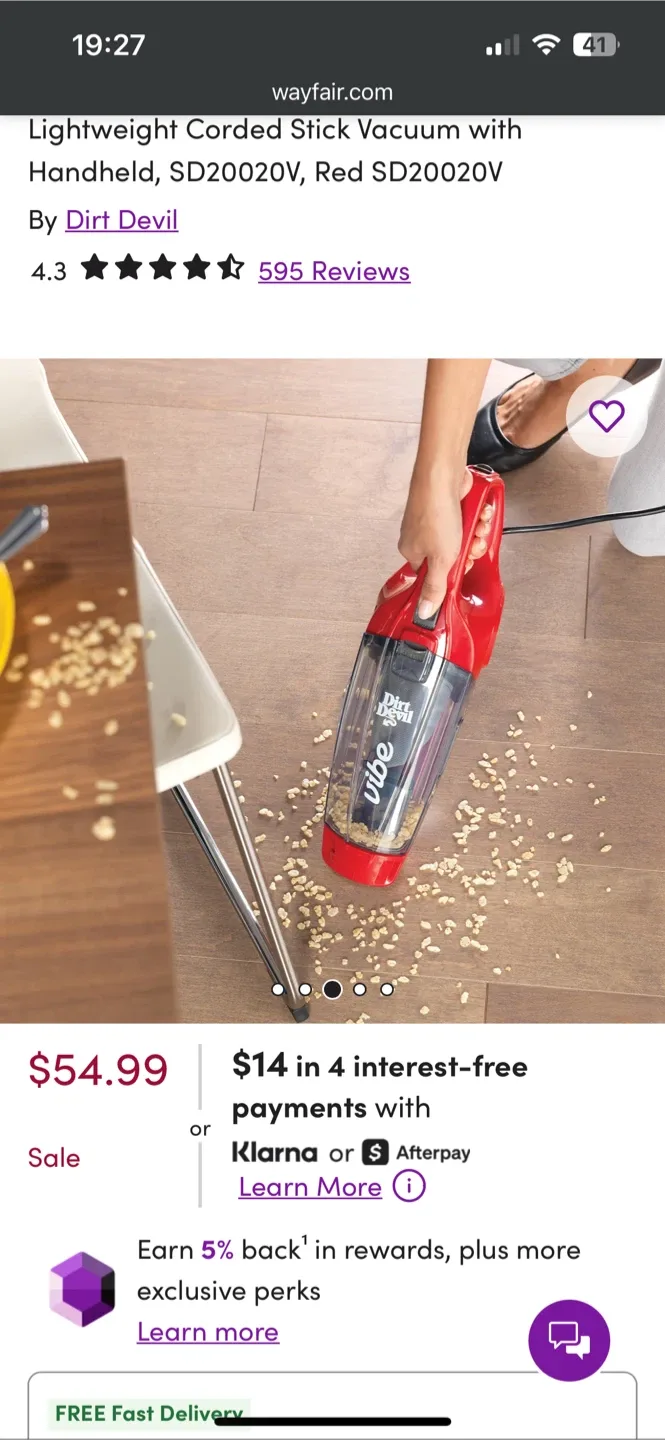 Dirt Devil Vacuum - Red