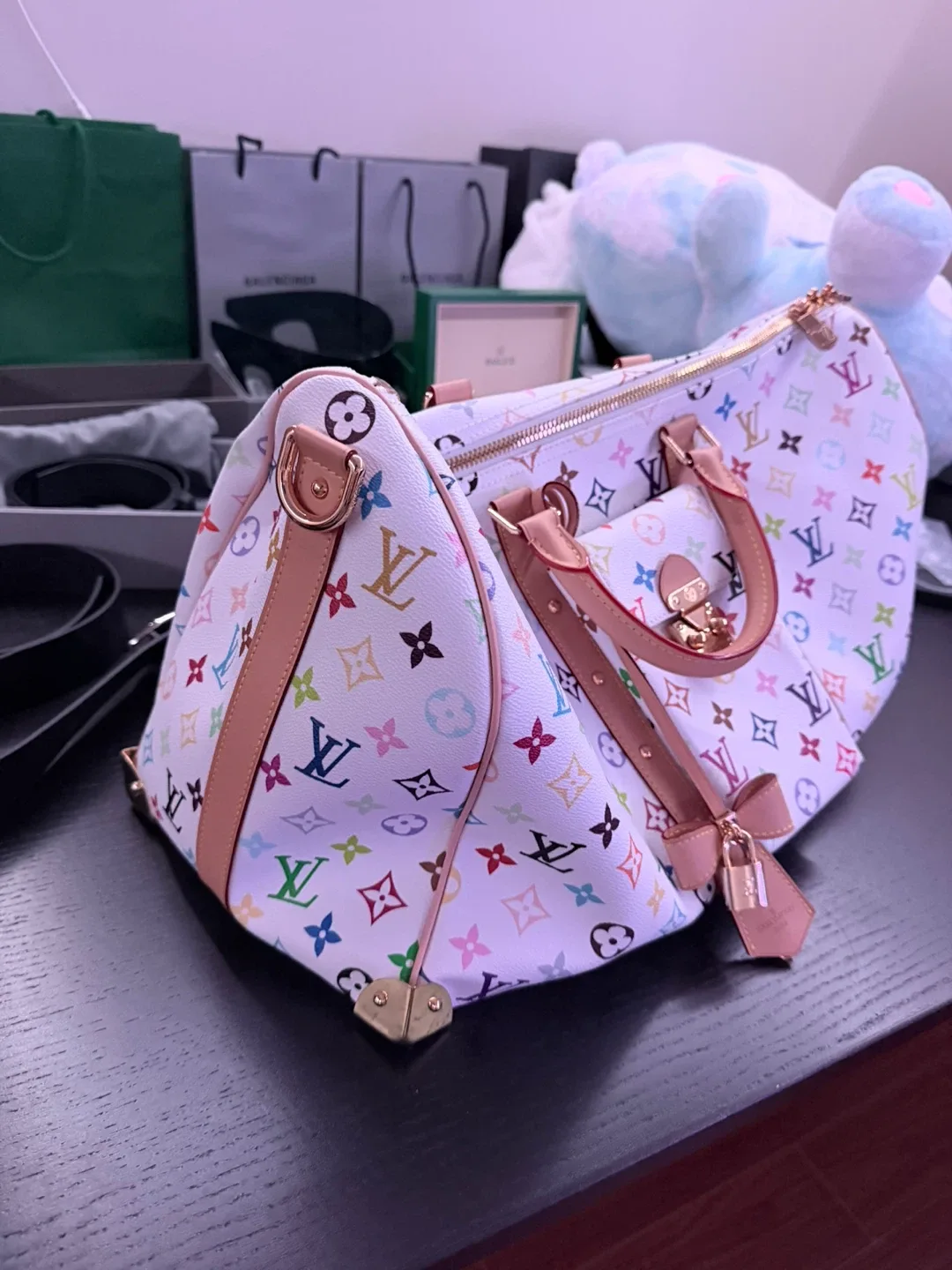 Louis Vuitton Murakami White Duffle Bag image indicator(3)