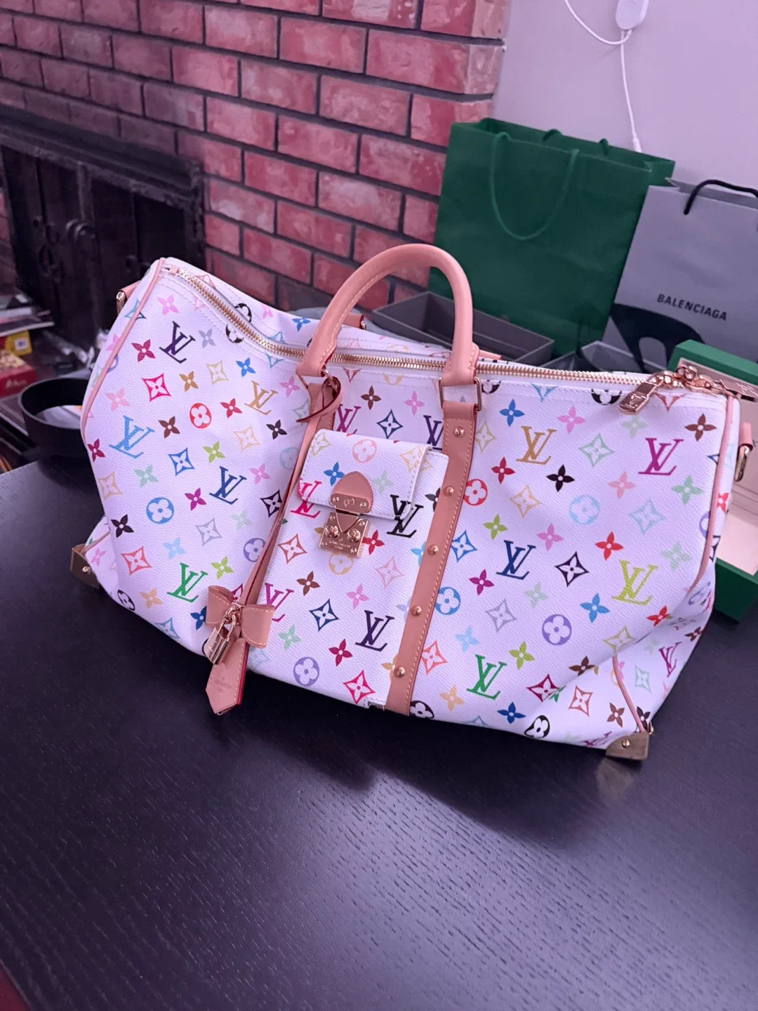 Louis Vuitton Murakami White Duffle Bag