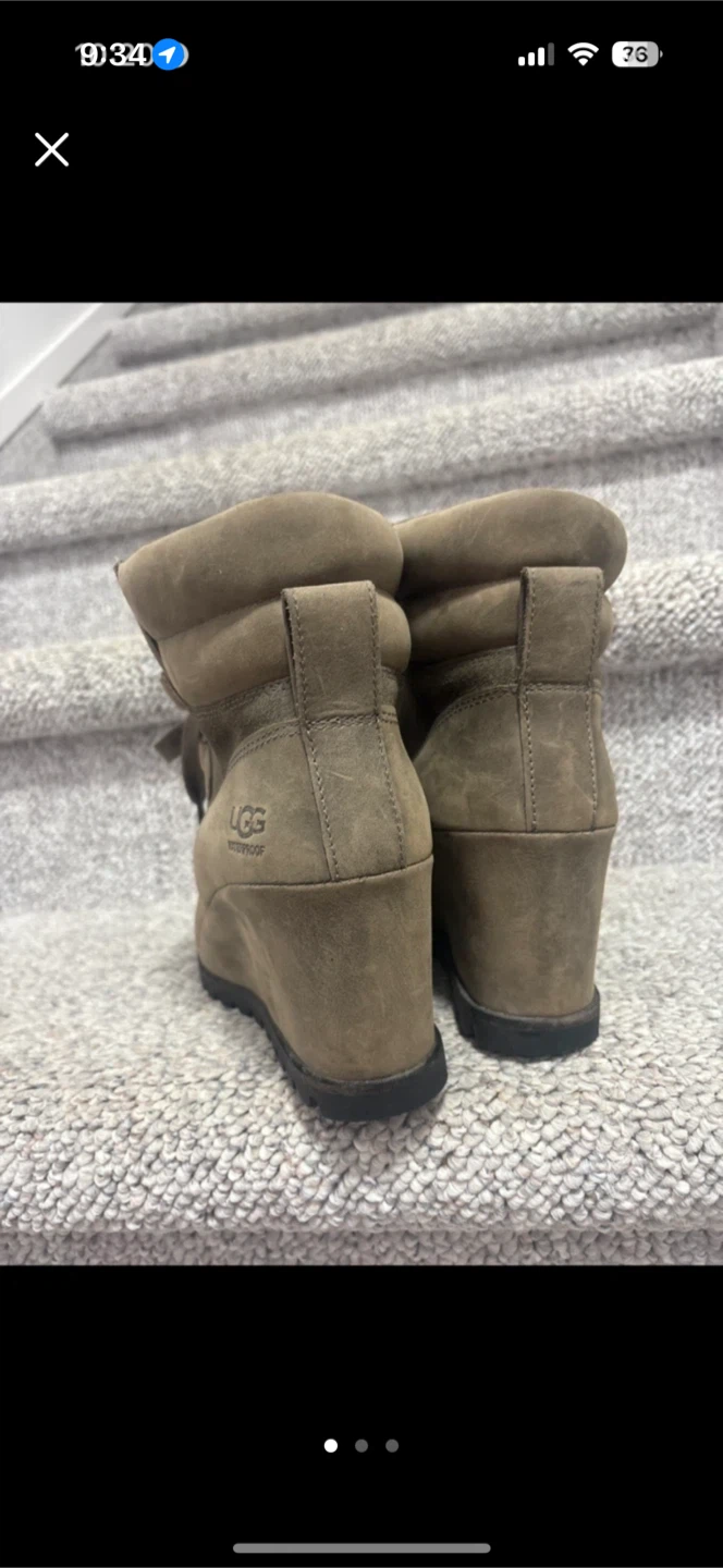 Ugg Waterproof Wedge Boots, Size 7