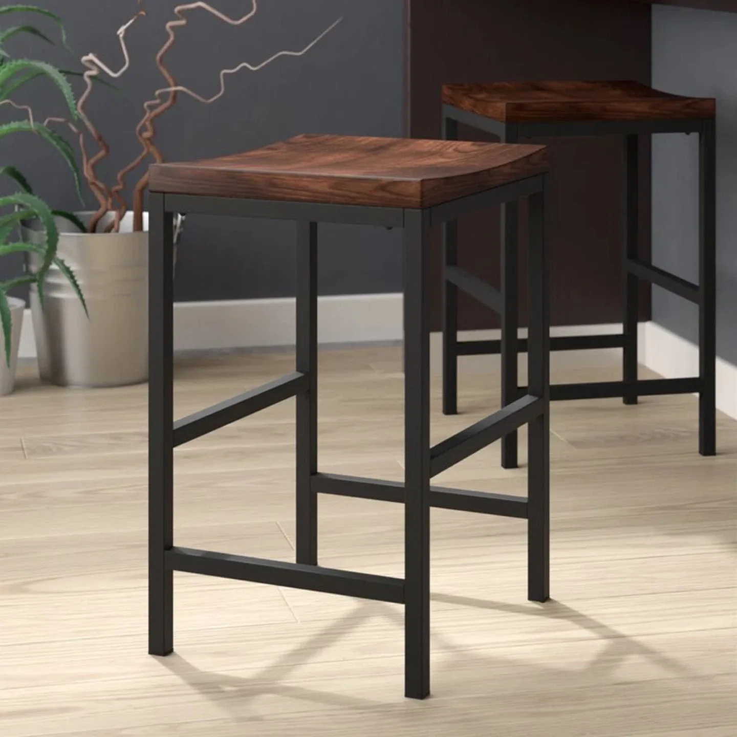 Chestnut/Black Bar Stools - New in Box!