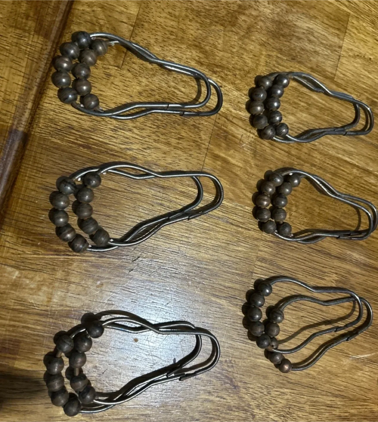 Beaded Shower Curtain Hooks (Set of 6)