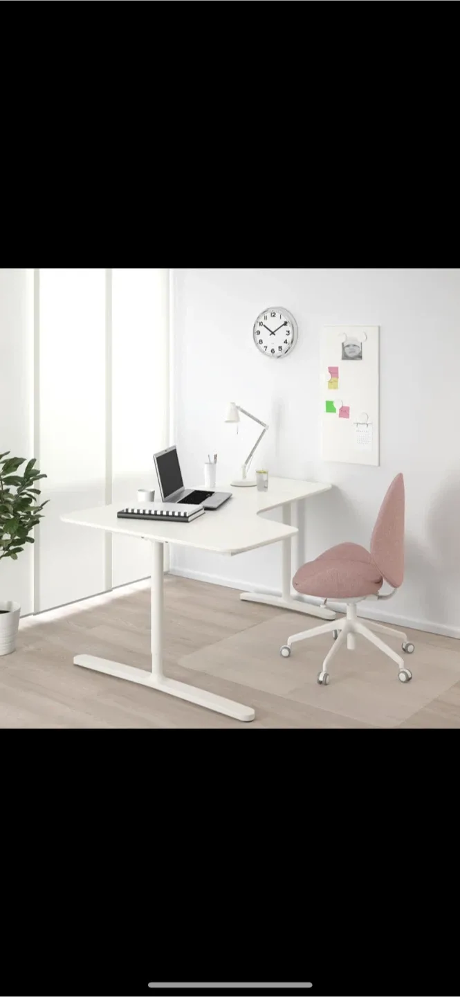 IKEA Bekant White Corner Desk - 63" x 43" image indicator(9)