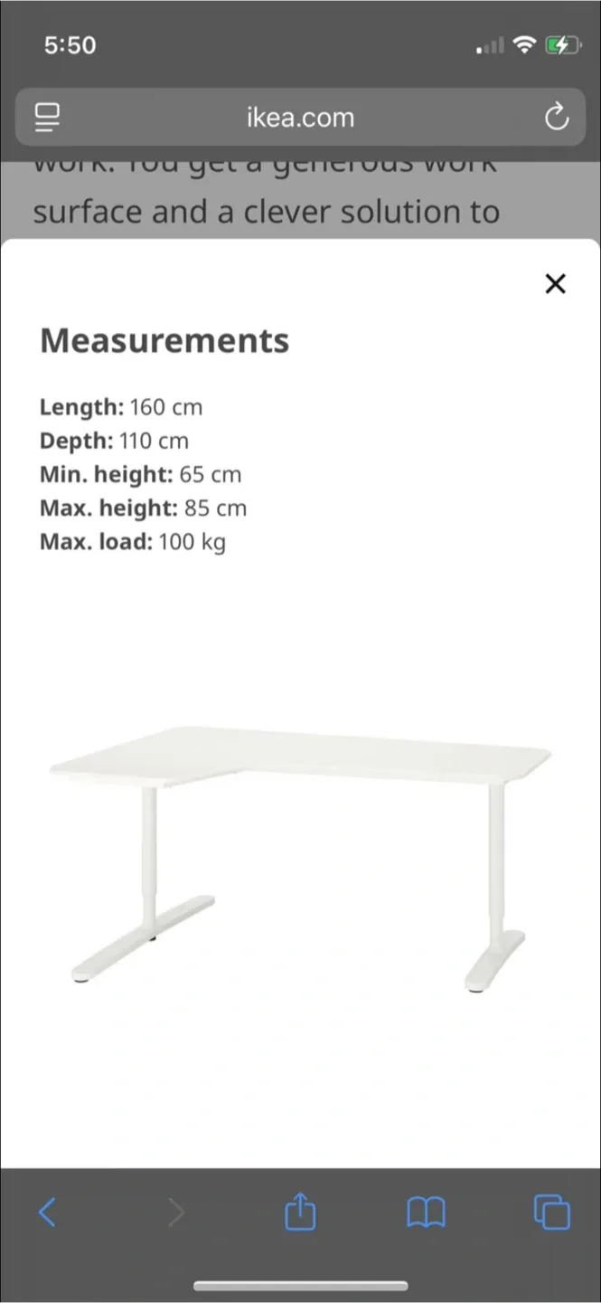 IKEA Bekant White Corner Desk - 63" x 43" image indicator(8)