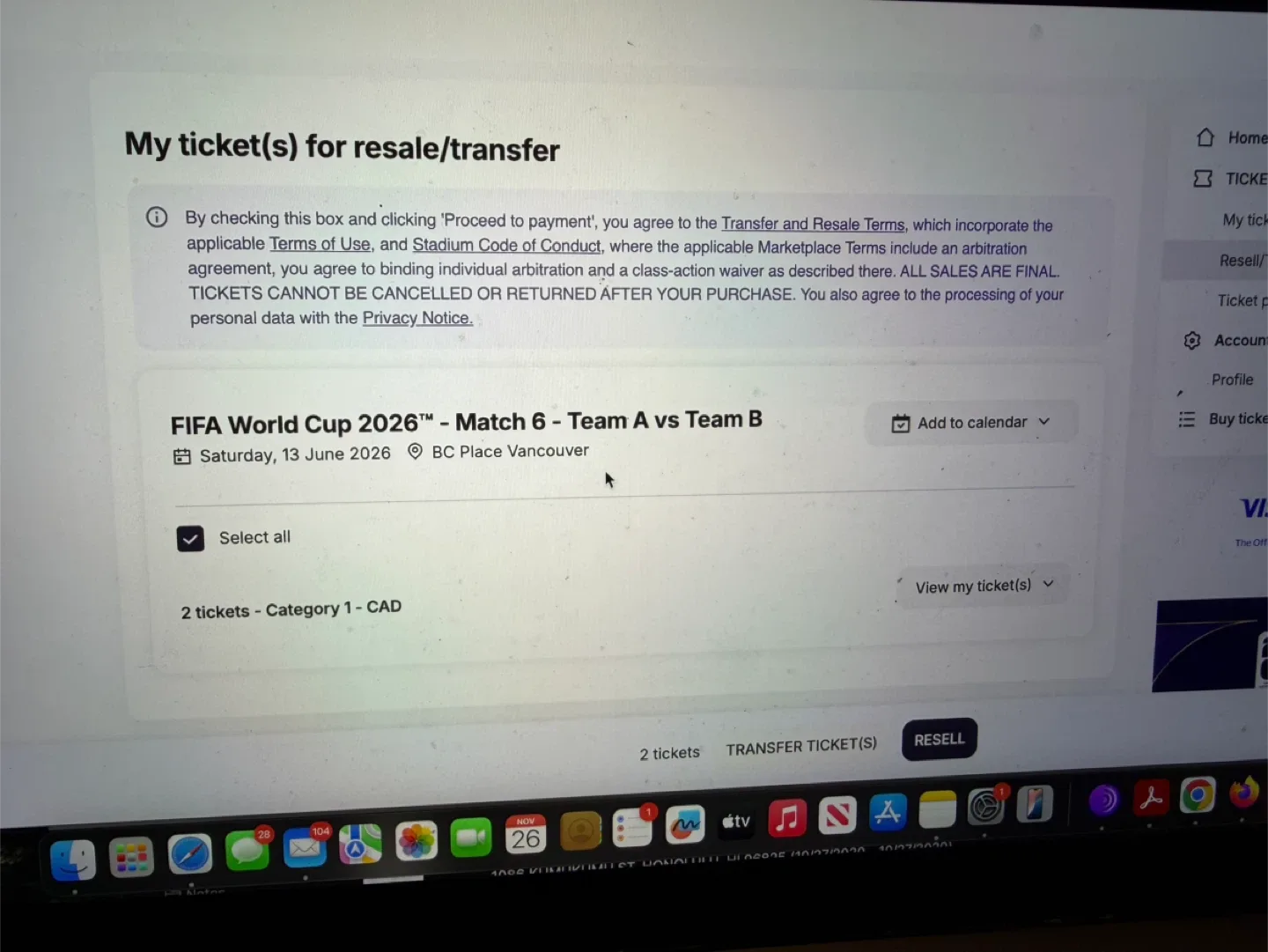 FIFA World Cup 2026 Tickets - Vancouver image indicator(3)