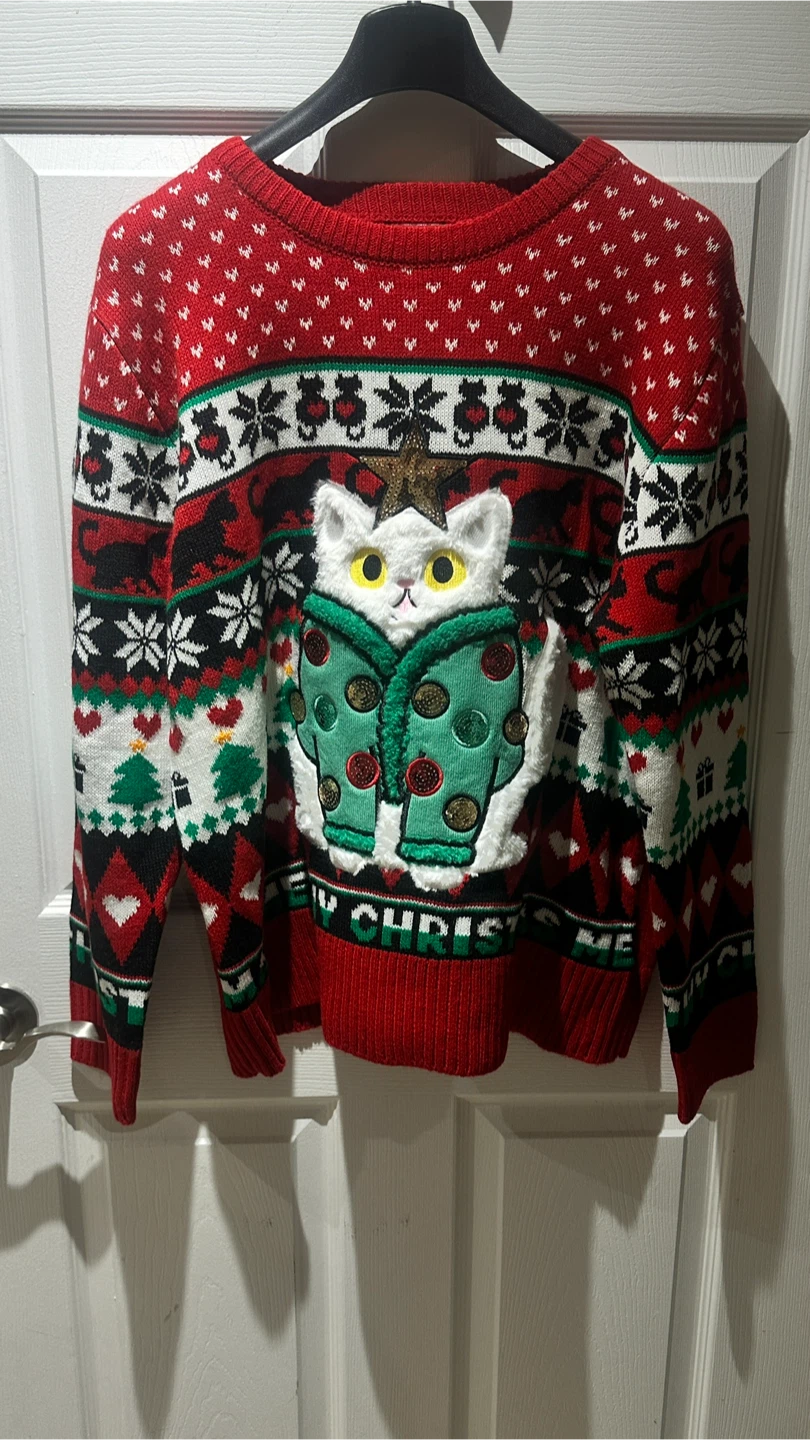 Ugly Christmas Sweater with Cat
