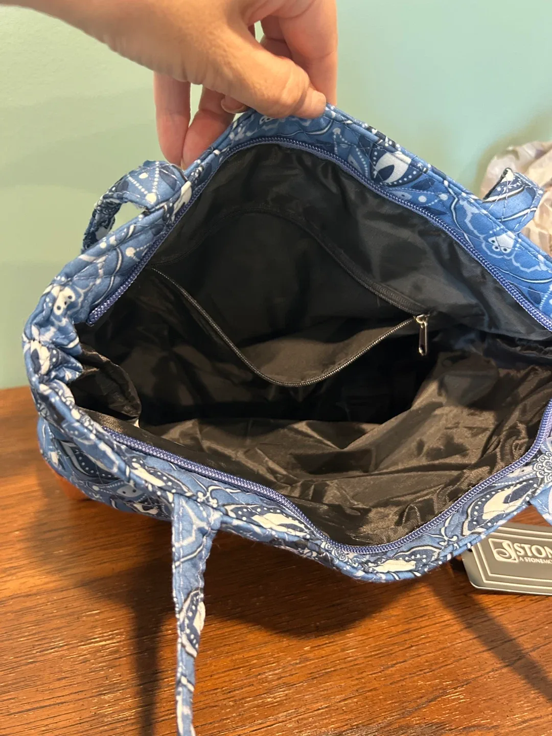 Stone & Co. NY Blue Pattern Tote Bag image indicator(6)