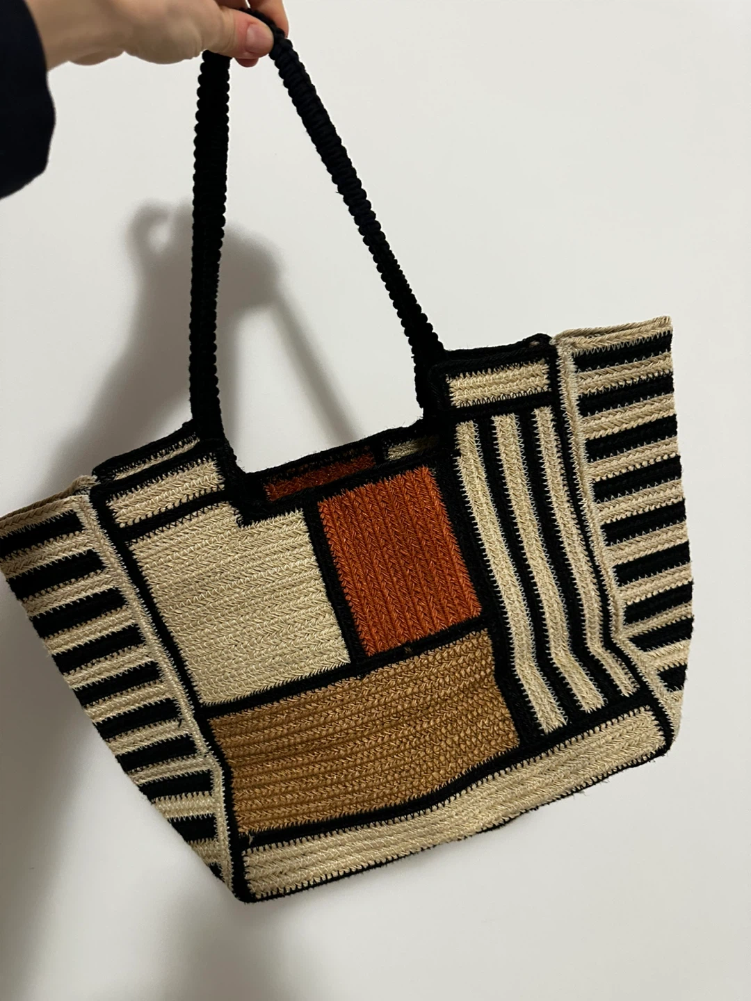Zara Striped Jute Bag - photo 2