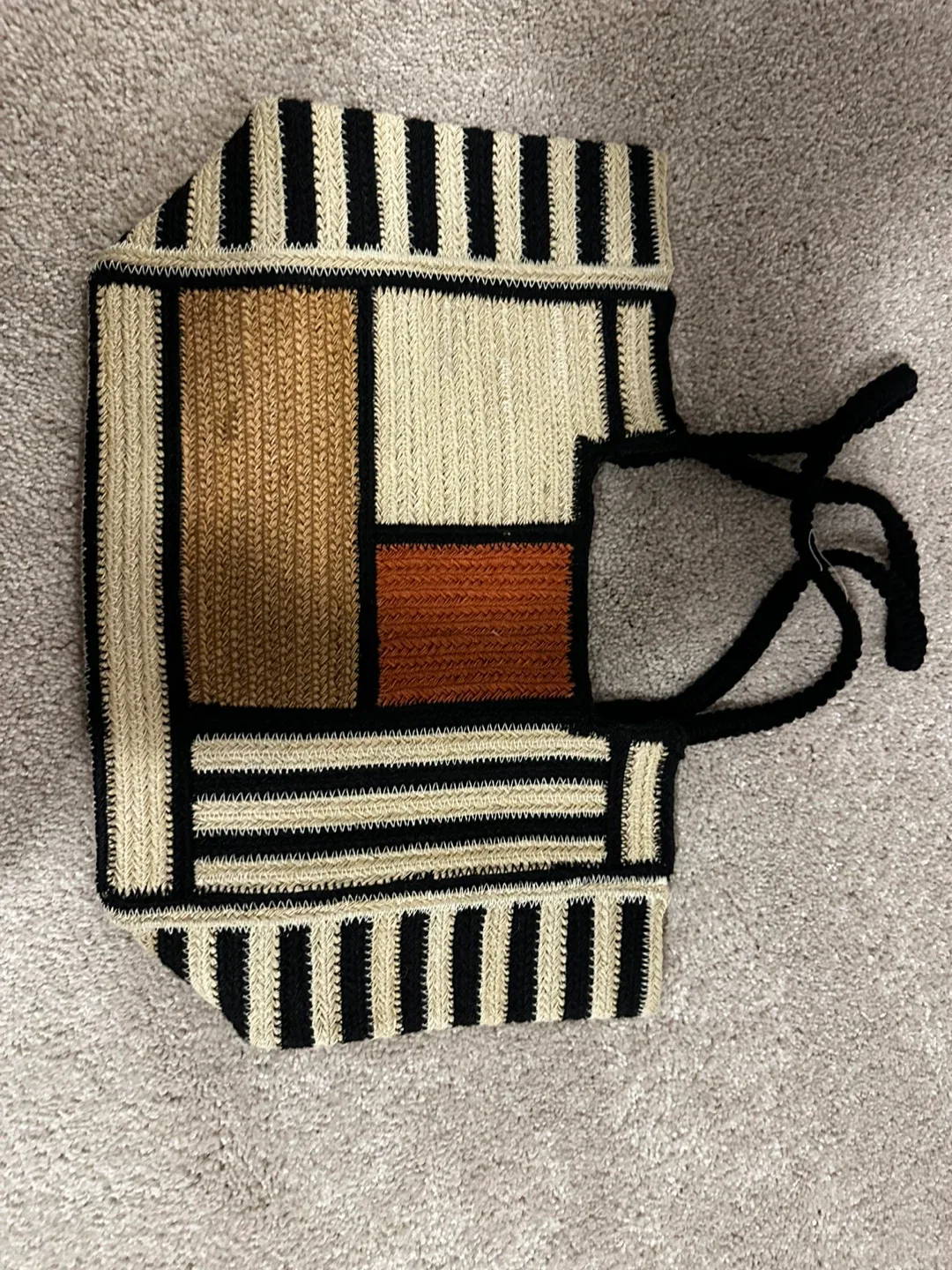 Zara Striped Jute Bag