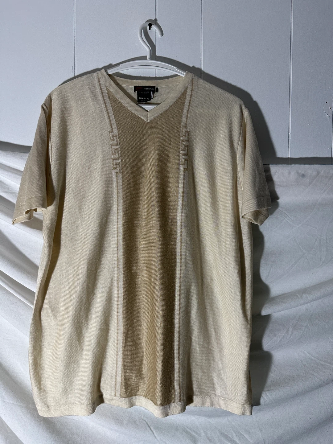 Versace Sport Beige V-Neck T-Shirt - Size L