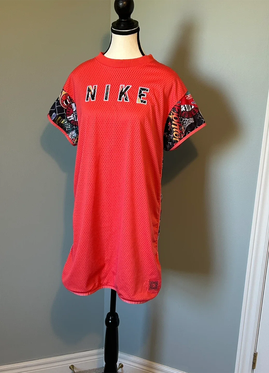 VINTAGE/RARE NIKE Graphic Mesh Jersey Dress - Streetwear XL 🔥