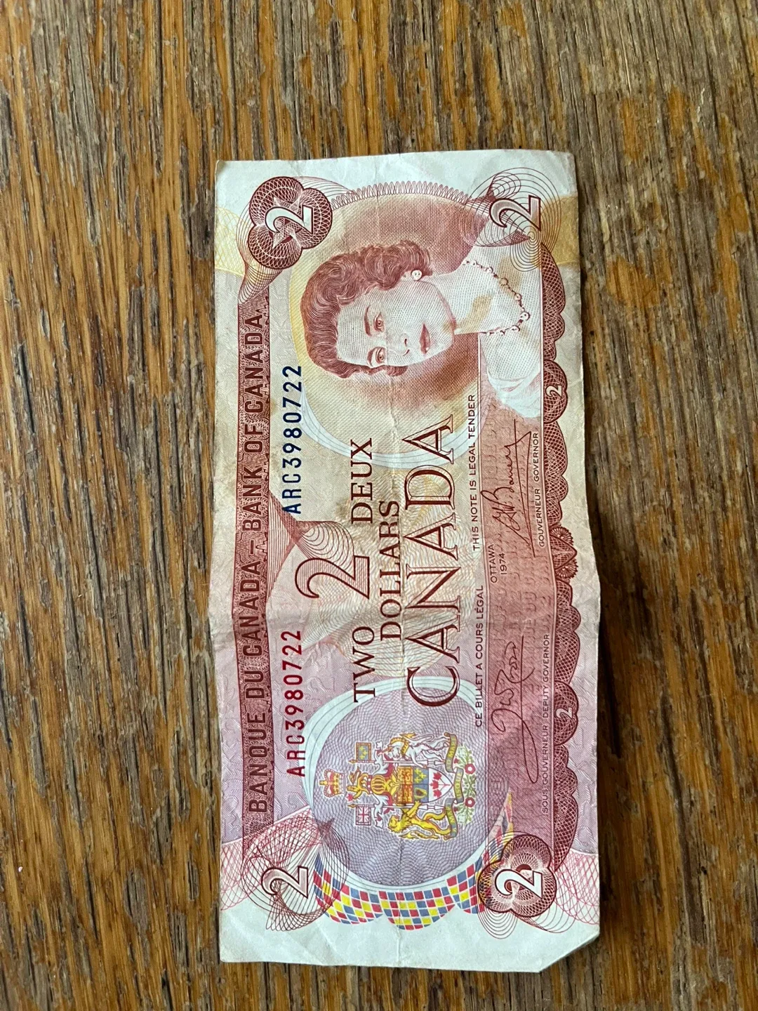 2$ Canadian Bill from 1974