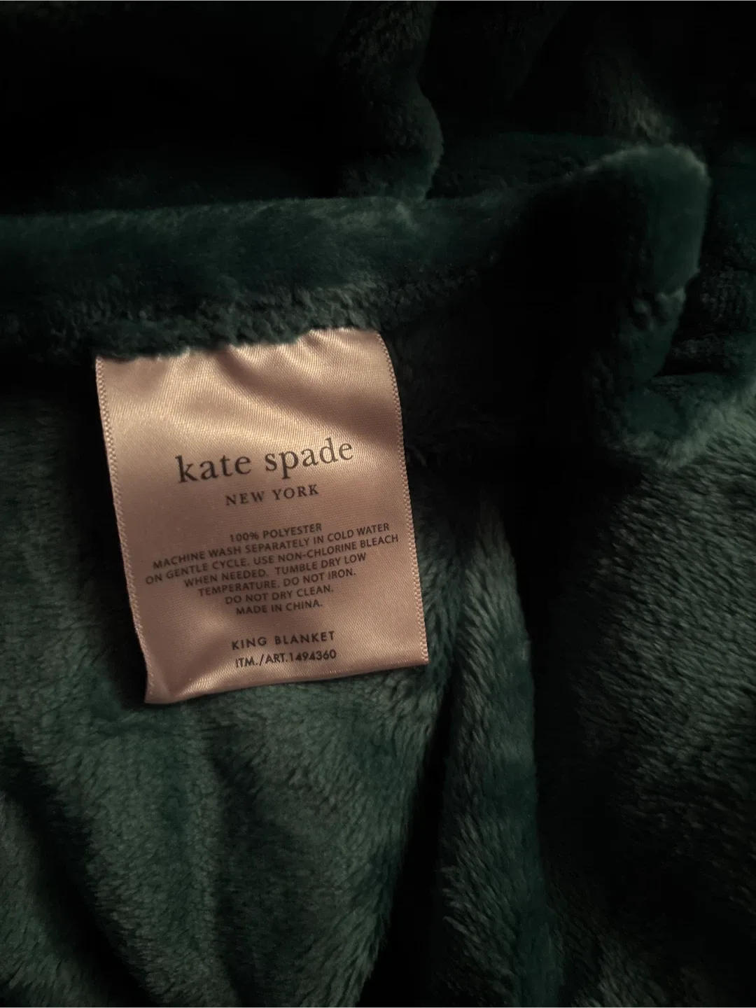 NWOT Kate Spade King Blanket - Teal image indicator(2)