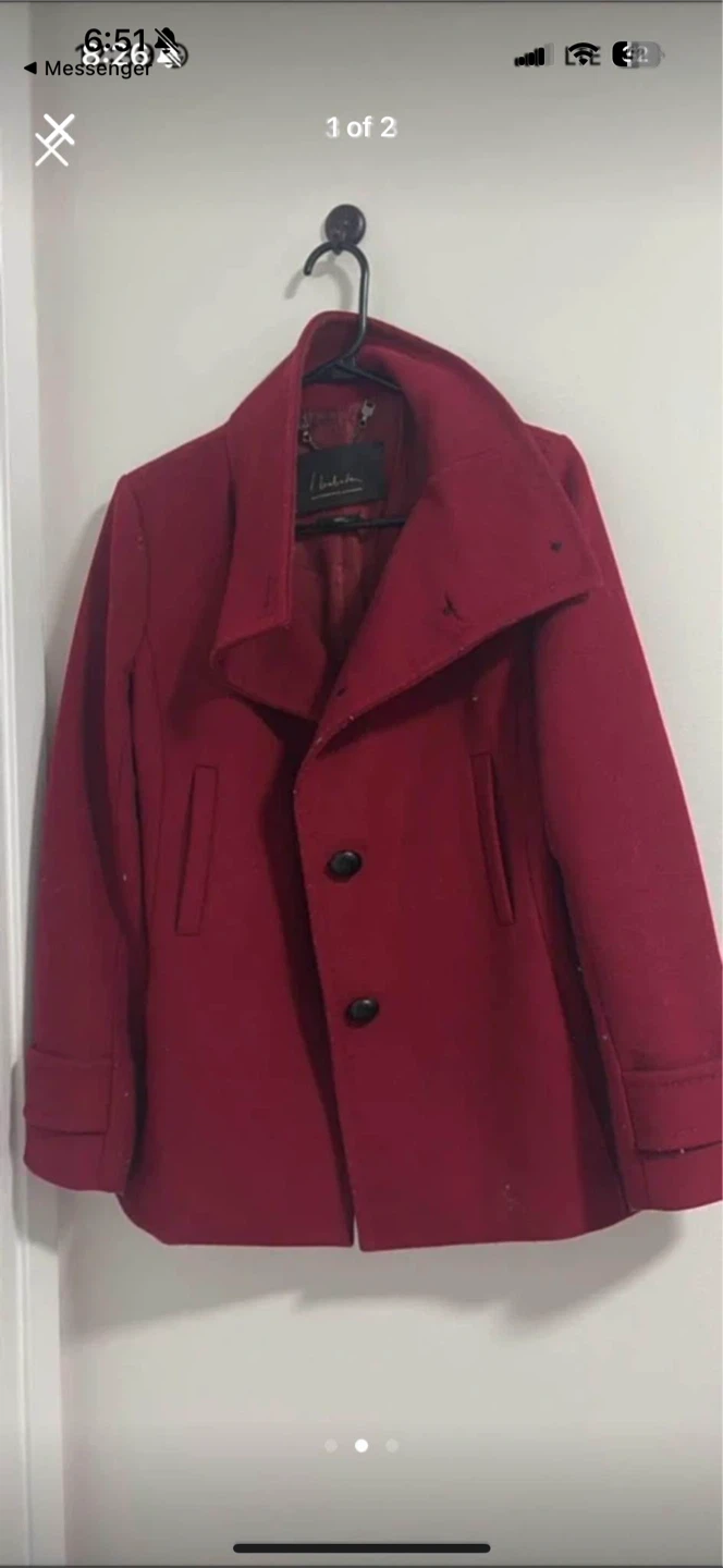 BabatanonRed Wool Blend Pea Coat