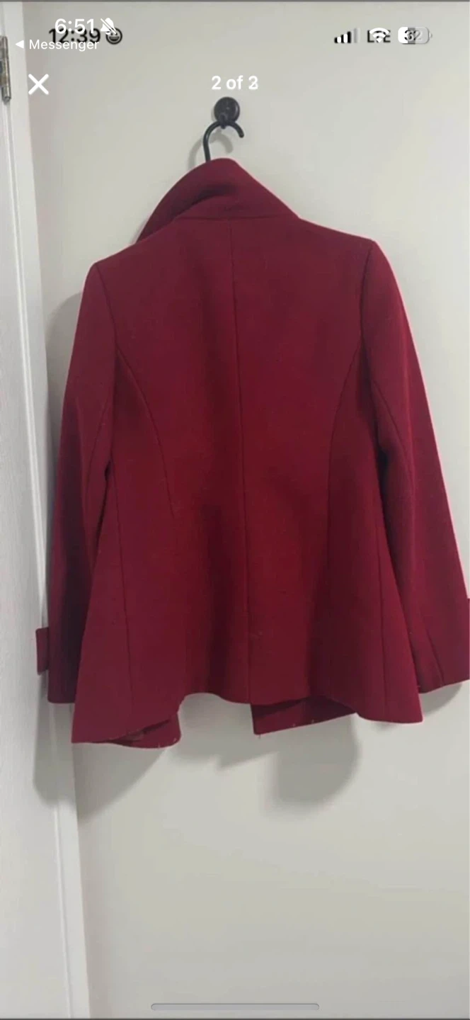 BabatanonRed Wool Blend Pea Coat - photo 2