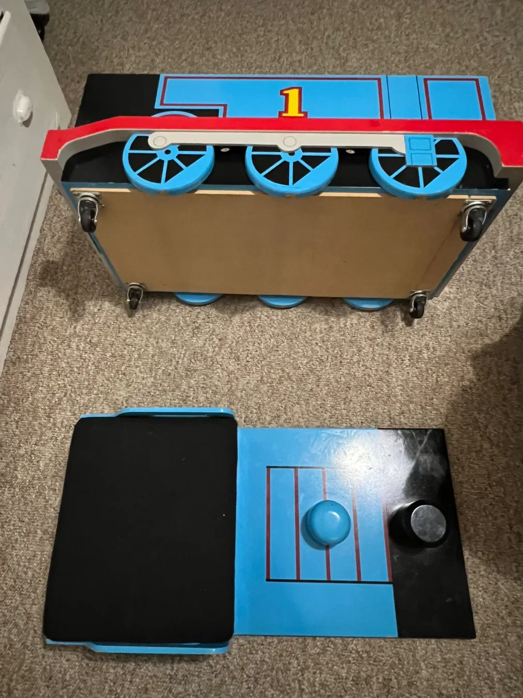Wooden Thomas the Train Toy Box on Wheels image indicator(4)