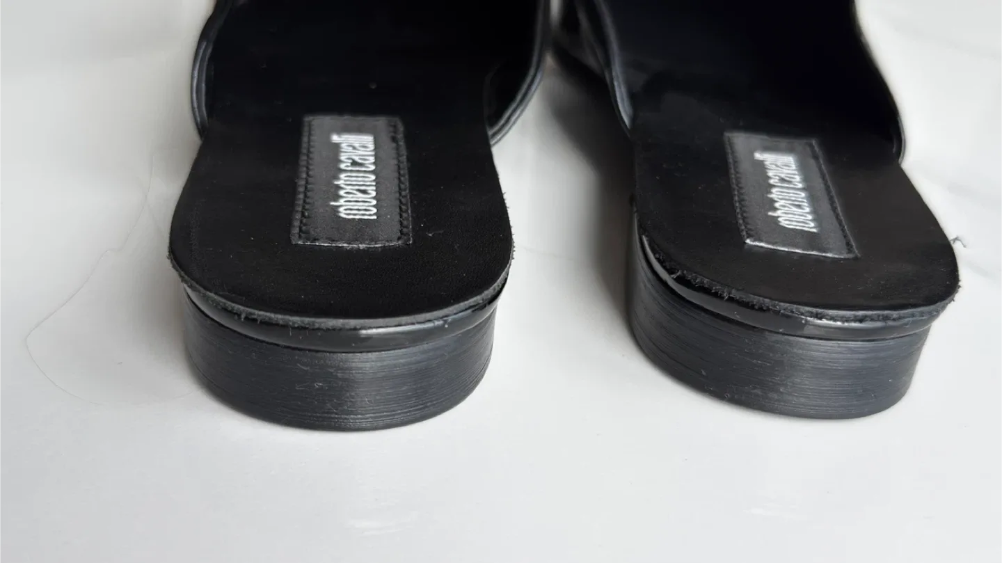 Roberto CAVALLI Leather Mules Black Glass MEN. image indicator(6)