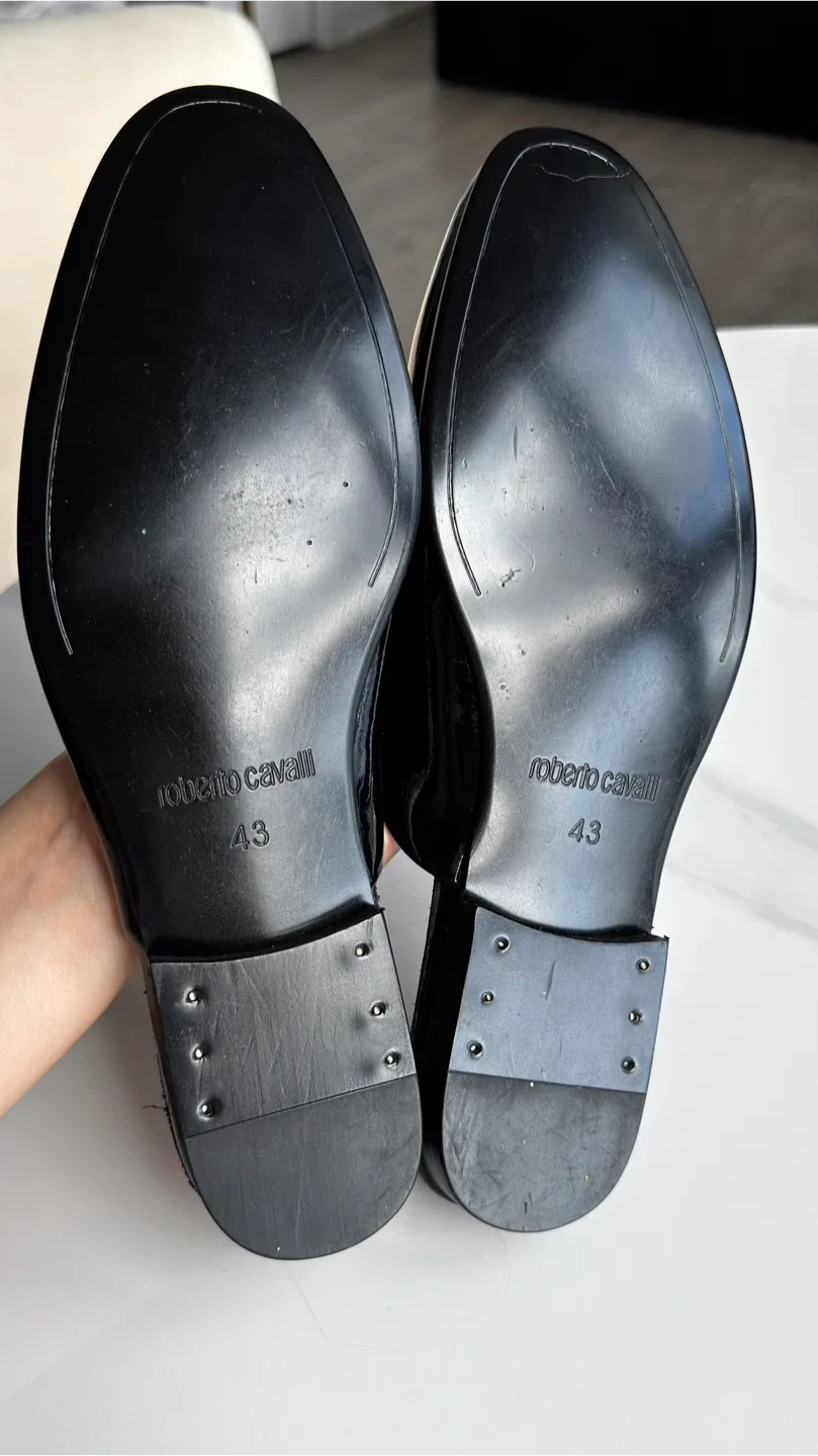 Roberto CAVALLI Leather Mules Black Glass MEN. image indicator(7)