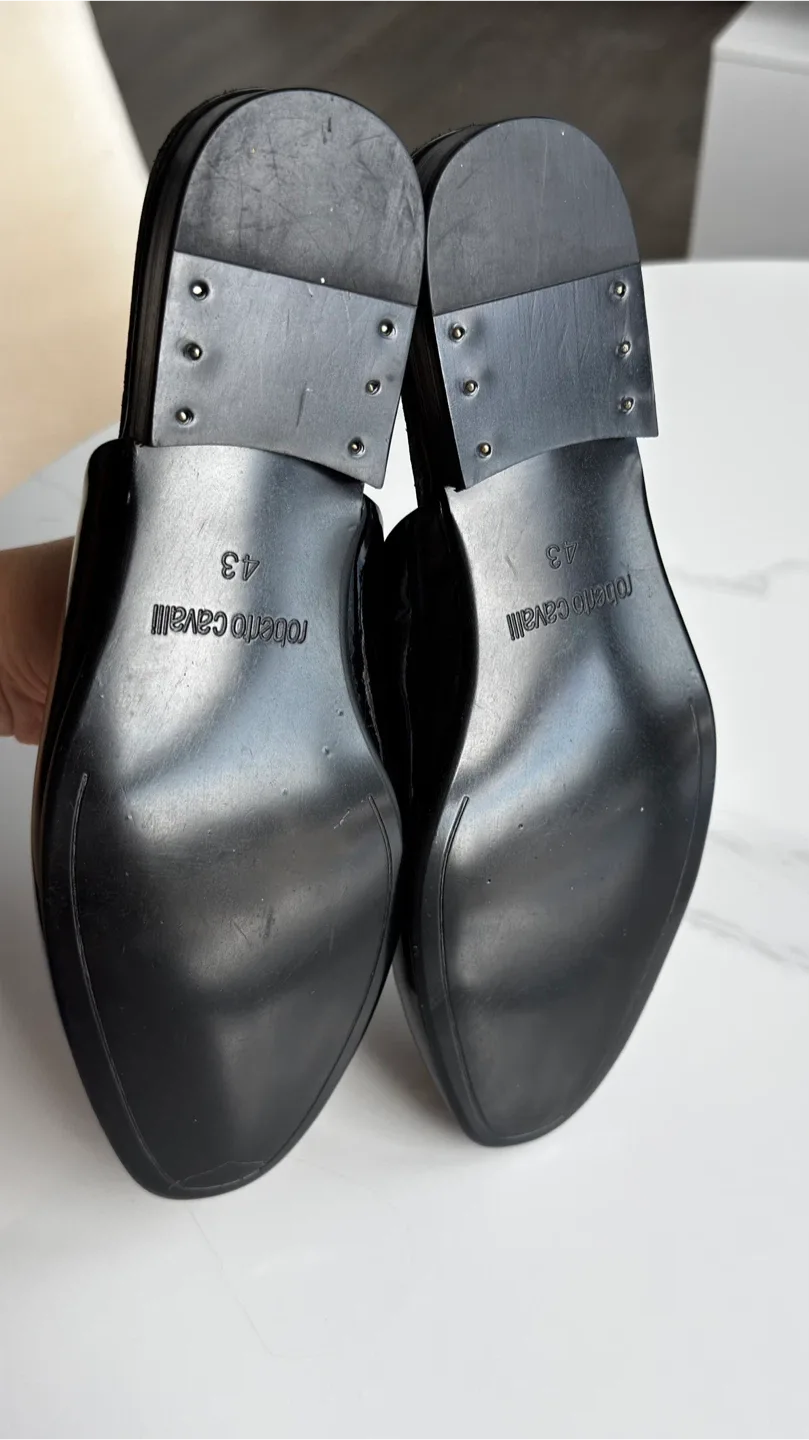 Roberto CAVALLI Leather Mules Black Glass MEN. image indicator(9)
