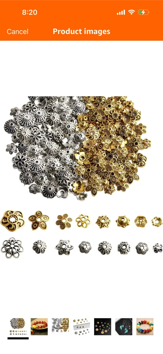 Bead spacers for jewelry making (silver and gold)