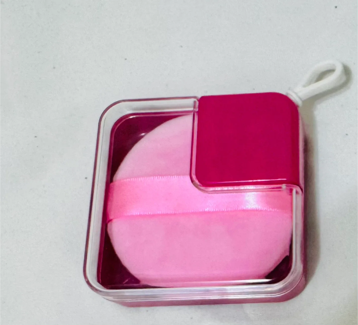 Pink Makeup Powder Puff with Case