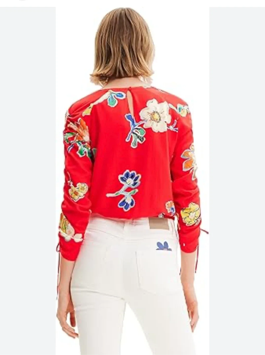Desigual Red Floral Blouse - Size S (New)