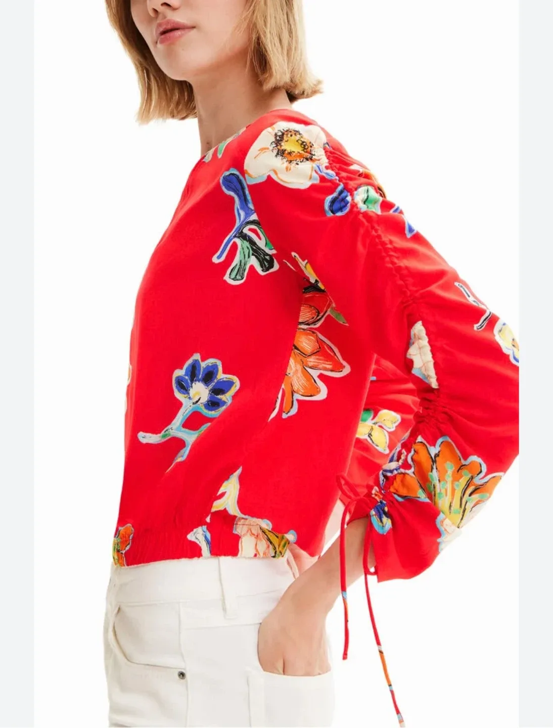 Desigual Red Floral Blouse - Size S (New) image indicator(2)