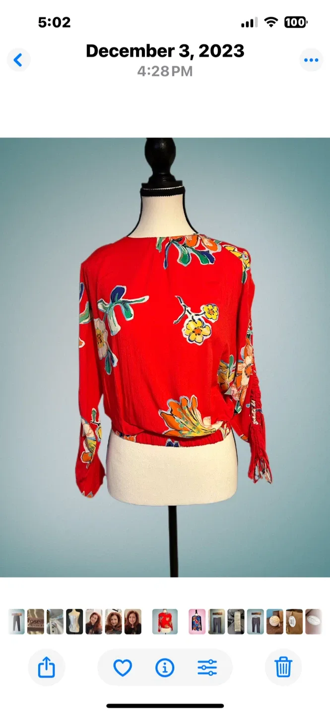 Desigual Red Floral Blouse - Size S (New) image indicator(3)