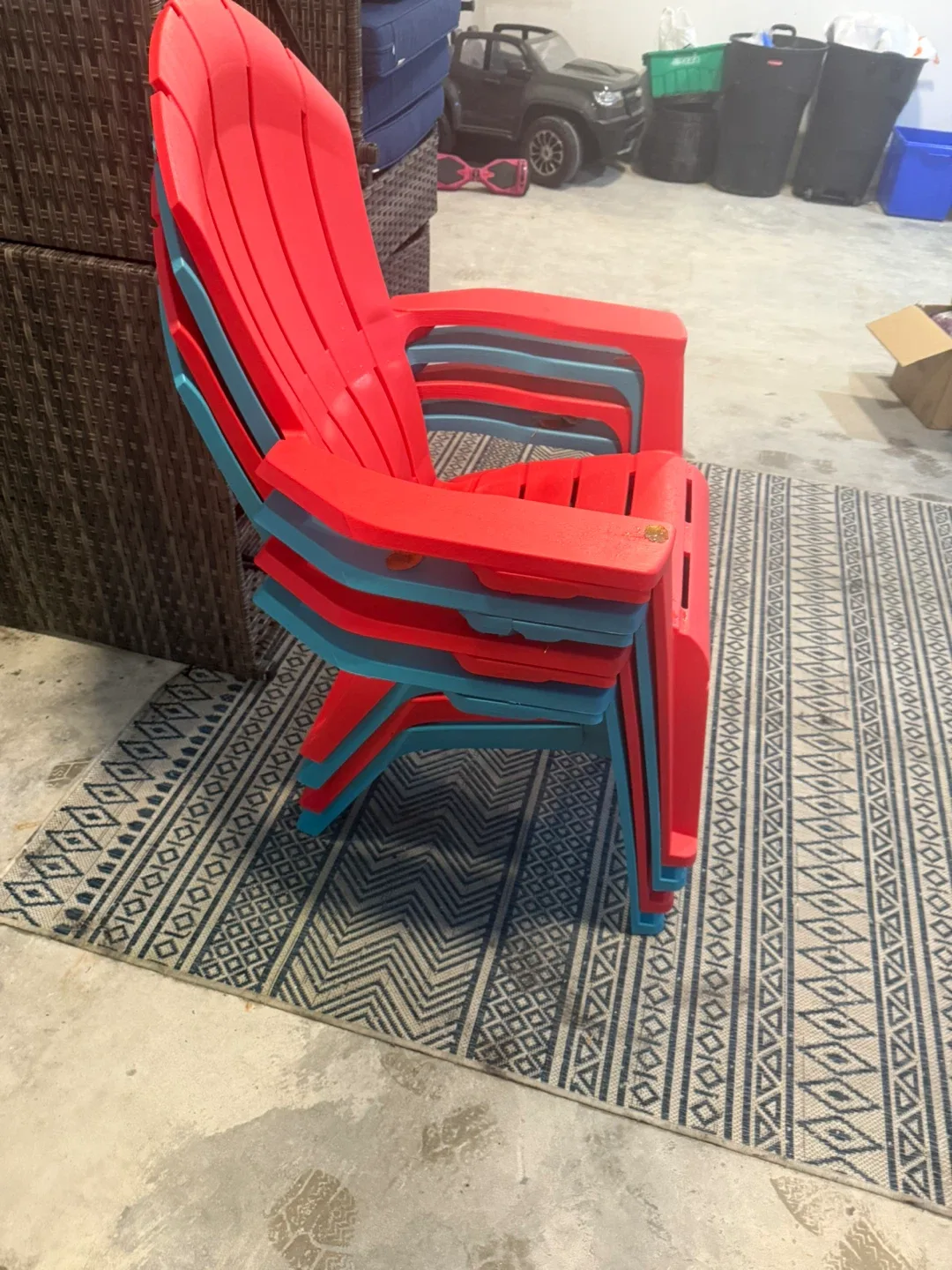 Adirondack Chairs - Red & Blue