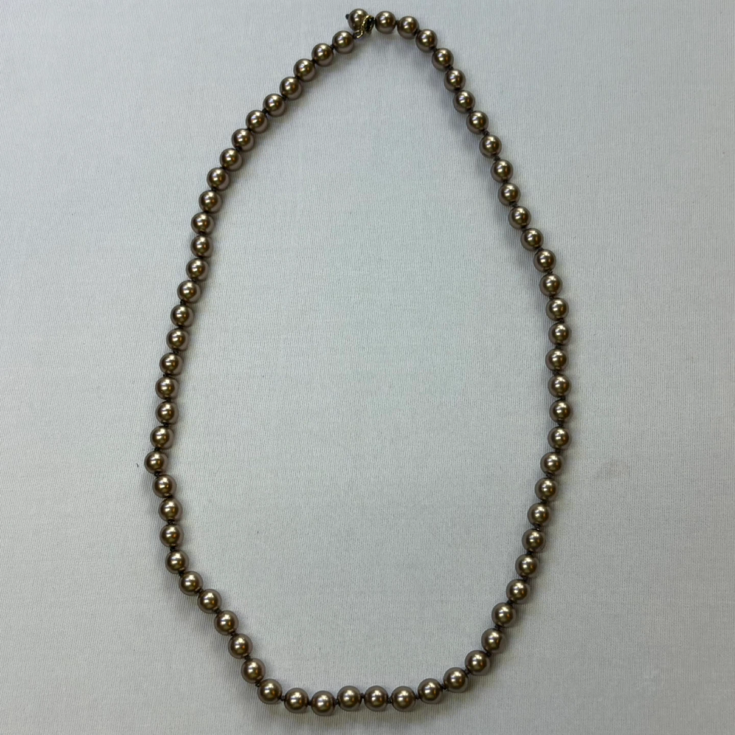 Bronze Metallic Beaded Pearl Strand Necklace - photo 2