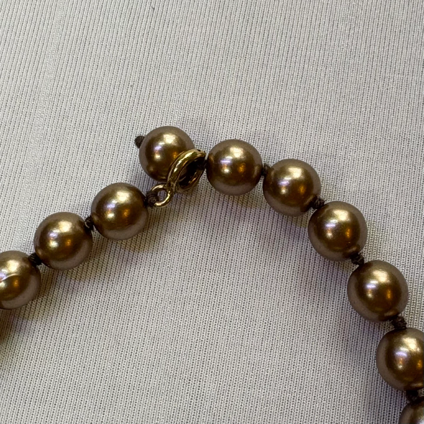 Bronze Metallic Beaded Pearl Strand Necklace - photo 4